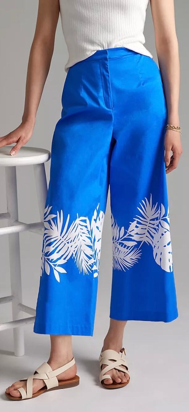 Anthropologie Hutch Palm Frond Wide Leg Pants 14 NWT